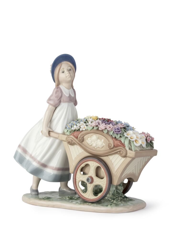 Figurina Bimba Carriola di fiori in Lladró