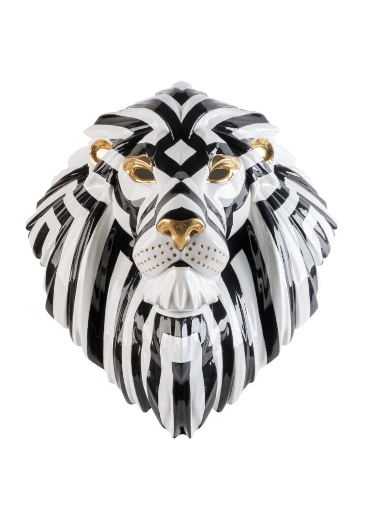 Maschera Leone. Nero-oro in Lladró