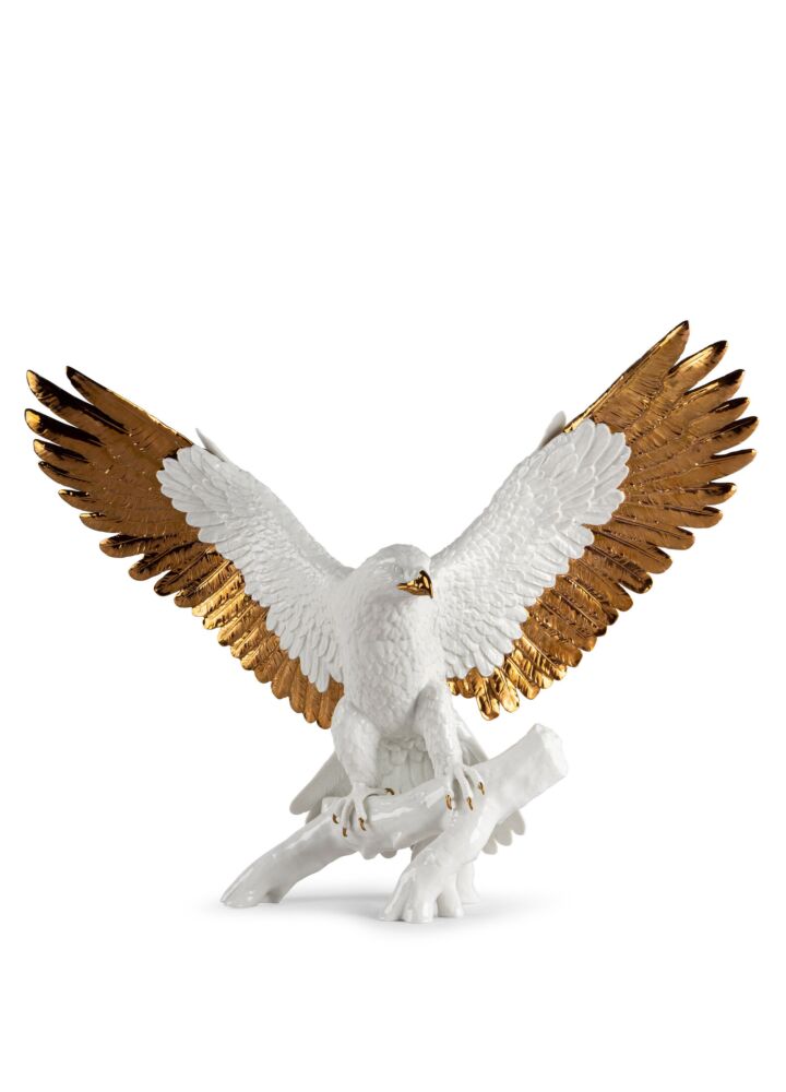 Freedom eagle Sculpture. White and copper in Lladr&oacute;