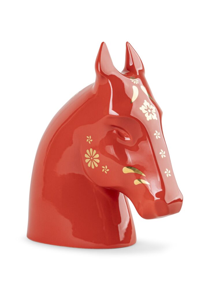 The Horse Sculpture. Red - gold in Lladró