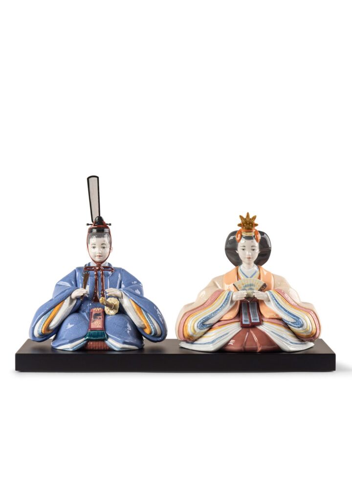 Escultura Hina Dolls. Azul-salmón. Serie Limitada en Lladró