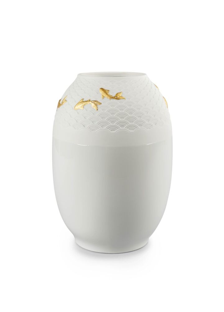 Koi Vase. Golden luster in Lladró