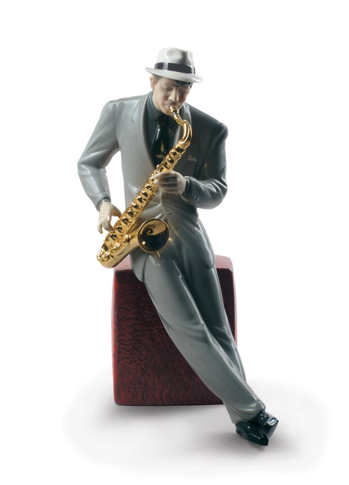 Figurina Sassofonista jazz in Lladró