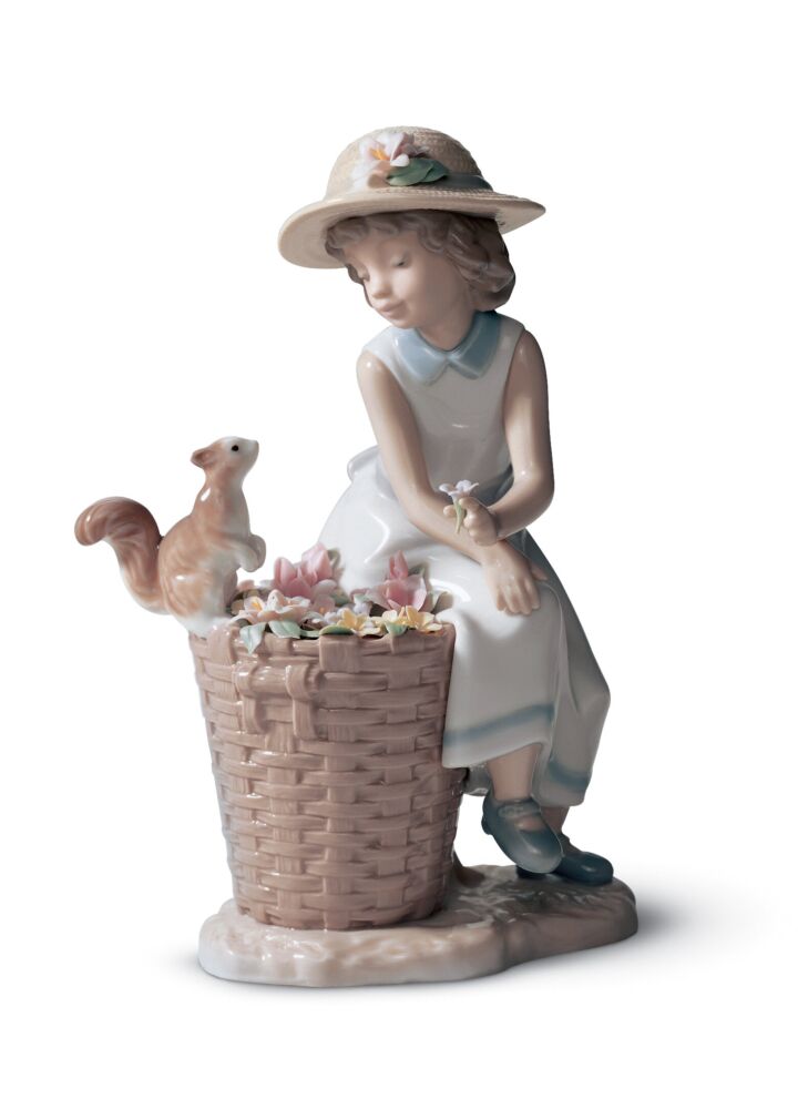 Figura niña ¡Hola, pequeña ardilla! en Lladró
