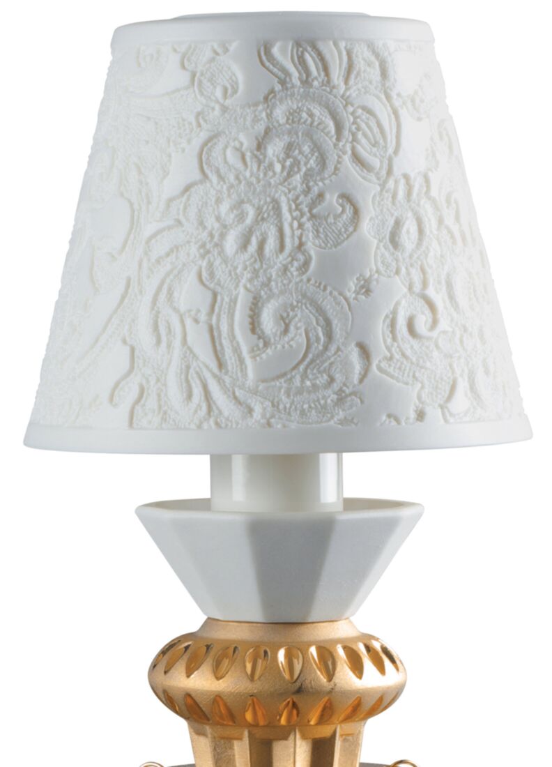Lámpara de mesa con litofanía y lágrimas Belle de Nuit. Lustre oro (CE), 1 de 5