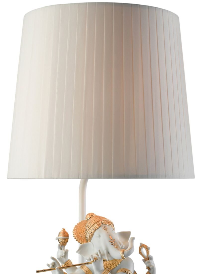 Bansuri Ganesha Table Lamp. Golden Luster (CE), 1 of 5