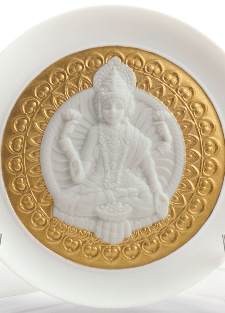 GODDESS LAKSHMI & LORD GANESHA PLATE SET(White&Gold)、1 / 2