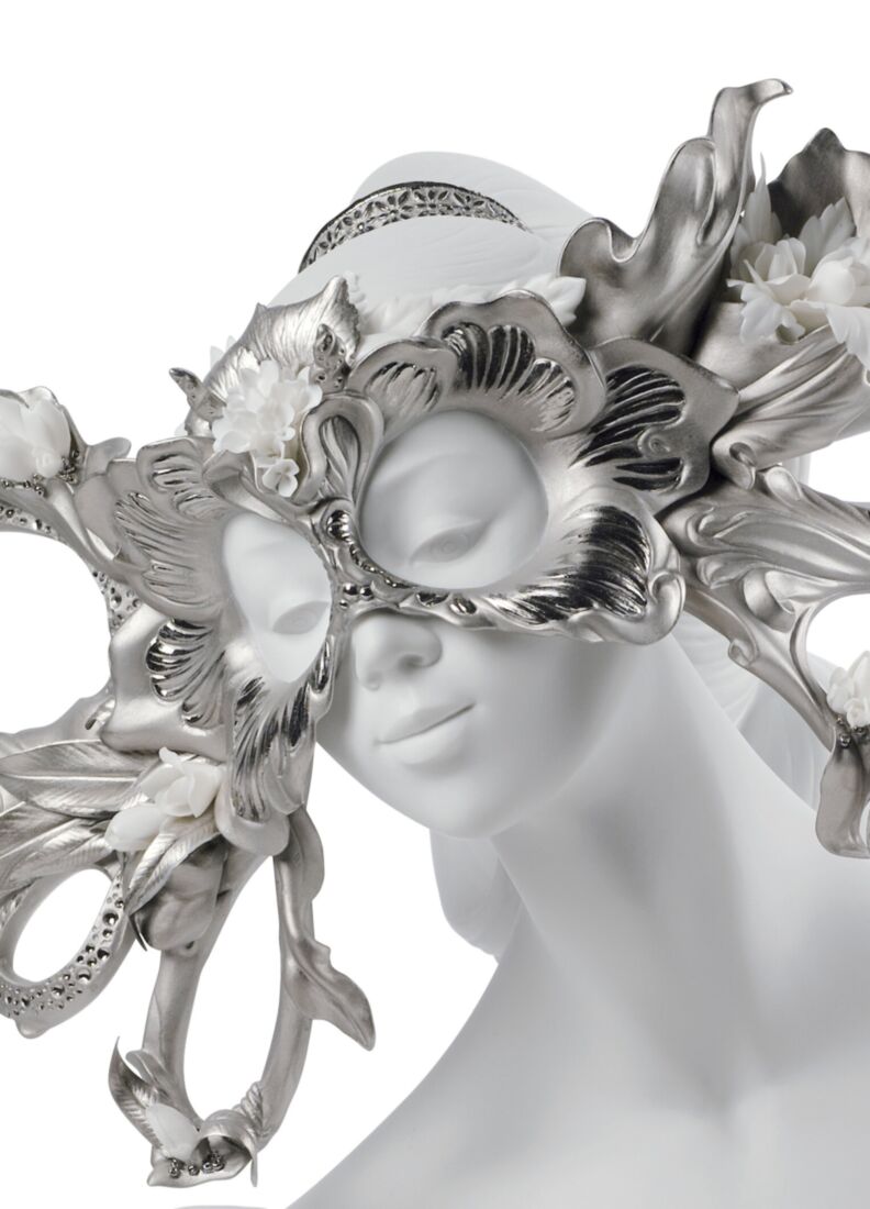 Carnival Fantasy Sculpture. Limited Edition. Silver Lustre, 1 of 5