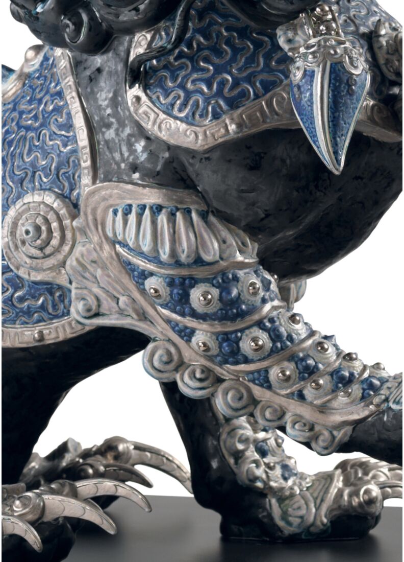 Escultura León guardián. Negro. Serie limitada, 1 de 5