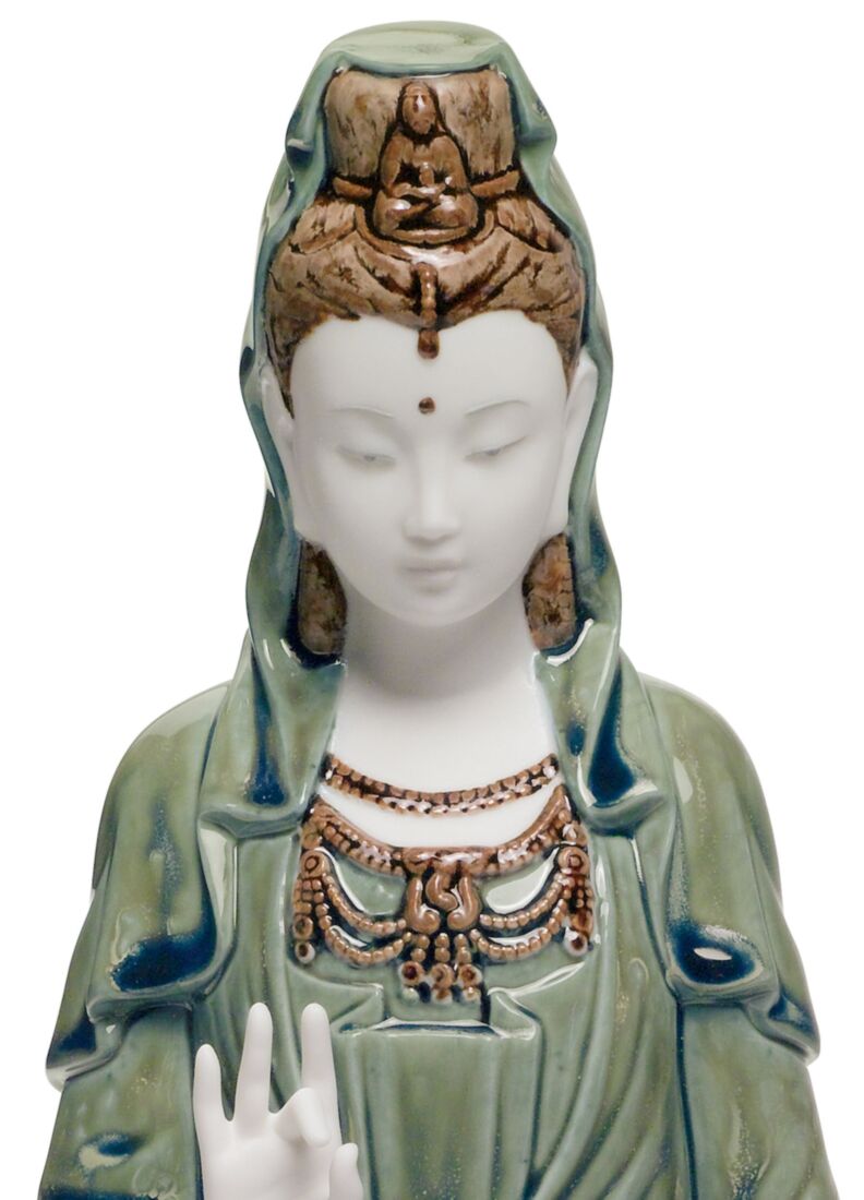 Figurina Kwan Yin. Verde, 1 di 5