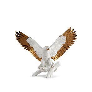 Scultura Aquila. Bianco e rame in Lladró