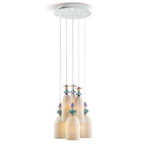 Lampadario Mademoiselle 6 luci Ritrovo nel giardino in Lladró