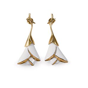 Heliconia - ショートピアス(White) in Lladró