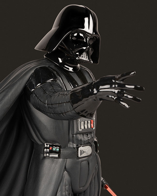 Detalles de la escultura de porcelana Darth Vader